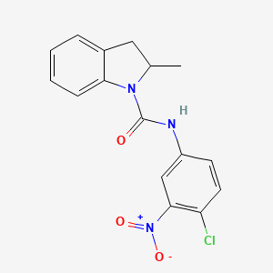 molecular formula C16H14ClN3O3 B4775538 N-(4-chloro-3-nitrophenyl)-2-methyl-1-indolinecarboxamide 