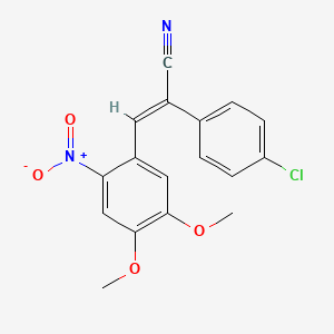 molecular formula C17H13ClN2O4 B4775545 2-(4-chlorophenyl)-3-(4,5-dimethoxy-2-nitrophenyl)acrylonitrile 