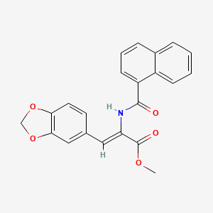 molecular formula C22H17NO5 B4775567 methyl 3-(1,3-benzodioxol-5-yl)-2-(1-naphthoylamino)acrylate 