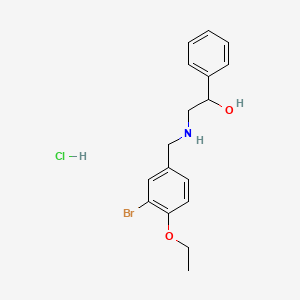 molecular formula C17H21BrClNO2 B4775582 2-[(3-bromo-4-ethoxybenzyl)amino]-1-phenylethanol hydrochloride 