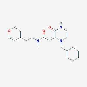 molecular formula C21H37N3O3 B4775585 2-[1-(cyclohexylmethyl)-3-oxo-2-piperazinyl]-N-methyl-N-[2-(tetrahydro-2H-pyran-4-yl)ethyl]acetamide 