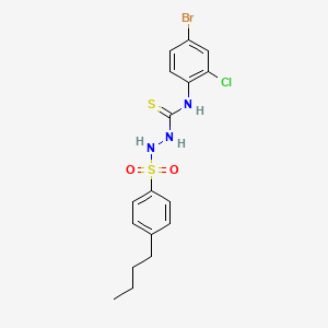 molecular formula C17H19BrClN3O2S2 B4775598 N-(4-bromo-2-chlorophenyl)-2-[(4-butylphenyl)sulfonyl]hydrazinecarbothioamide 