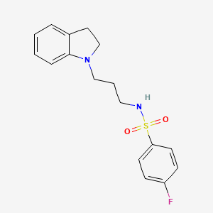 molecular formula C17H19FN2O2S B4775604 N-[3-(2,3-dihydro-1H-indol-1-yl)propyl]-4-fluorobenzenesulfonamide 