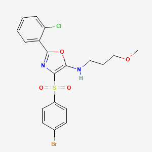molecular formula C19H18BrClN2O4S B4775619 4-[(4-bromophenyl)sulfonyl]-2-(2-chlorophenyl)-N-(3-methoxypropyl)-1,3-oxazol-5-amine 