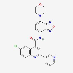 6-chloro-N-[7-(4-morpholinyl)-2,1,3-benzoxadiazol-4-yl]-2-(3-pyridinyl)-4-quinolinecarboxamide