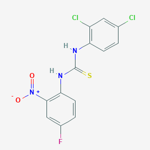 molecular formula C13H8Cl2FN3O2S B4775661 N-(2,4-dichlorophenyl)-N'-(4-fluoro-2-nitrophenyl)thiourea 