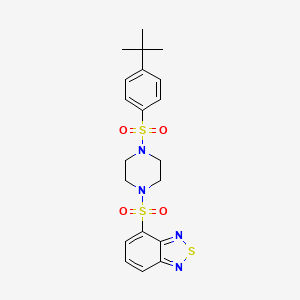 molecular formula C20H24N4O4S3 B4775667 4-({4-[(4-tert-butylphenyl)sulfonyl]-1-piperazinyl}sulfonyl)-2,1,3-benzothiadiazole 
