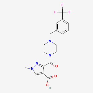 molecular formula C18H19F3N4O3 B4775680 1-methyl-3-({4-[3-(trifluoromethyl)benzyl]-1-piperazinyl}carbonyl)-1H-pyrazole-4-carboxylic acid 