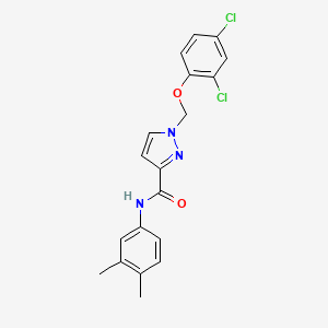 molecular formula C19H17Cl2N3O2 B4775703 1-[(2,4-dichlorophenoxy)methyl]-N-(3,4-dimethylphenyl)-1H-pyrazole-3-carboxamide 
