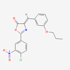 molecular formula C19H15ClN2O5 B4775726 2-(4-chloro-3-nitrophenyl)-4-(3-propoxybenzylidene)-1,3-oxazol-5(4H)-one 