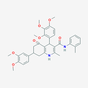 molecular formula C35H38N2O7 B4775735 7-(3,4-dimethoxyphenyl)-2-methyl-N-(2-methylphenyl)-5-oxo-4-(2,3,4-trimethoxyphenyl)-1,4,5,6,7,8-hexahydro-3-quinolinecarboxamide 