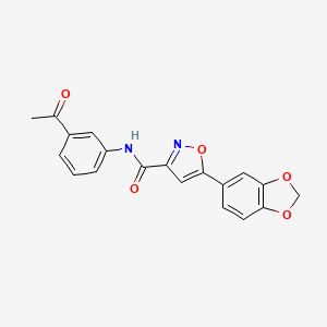 molecular formula C19H14N2O5 B4775744 N-(3-acetylphenyl)-5-(1,3-benzodioxol-5-yl)-3-isoxazolecarboxamide 