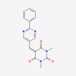 molecular formula C17H14N4O3 B4775749 1,3-dimethyl-5-[(2-phenyl-5-pyrimidinyl)methylene]-2,4,6(1H,3H,5H)-pyrimidinetrione 