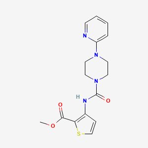 molecular formula C16H18N4O3S B4775753 methyl 3-({[4-(2-pyridinyl)-1-piperazinyl]carbonyl}amino)-2-thiophenecarboxylate 