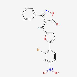 molecular formula C20H11BrN2O5 B4775775 4-{[5-(2-bromo-4-nitrophenyl)-2-furyl]methylene}-3-phenyl-5(4H)-isoxazolone 