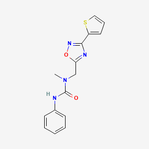 molecular formula C15H14N4O2S B4775781 N-methyl-N'-phenyl-N-{[3-(2-thienyl)-1,2,4-oxadiazol-5-yl]methyl}urea 