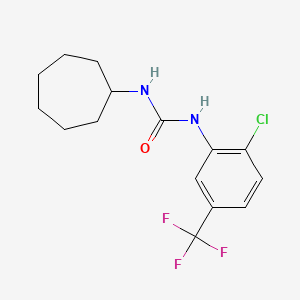 molecular formula C15H18ClF3N2O B4775795 N-[2-chloro-5-(trifluoromethyl)phenyl]-N'-cycloheptylurea 