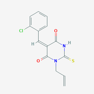 molecular formula C14H11ClN2O2S B4775803 1-allyl-5-(2-chlorobenzylidene)-2-thioxodihydro-4,6(1H,5H)-pyrimidinedione 
