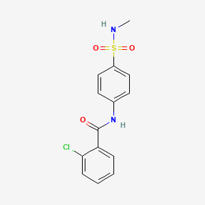 molecular formula C14H13ClN2O3S B4775804 2-chloro-N-{4-[(methylamino)sulfonyl]phenyl}benzamide 