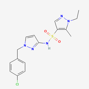 molecular formula C16H18ClN5O2S B4775811 N-[1-(4-chlorobenzyl)-1H-pyrazol-3-yl]-1-ethyl-5-methyl-1H-pyrazole-4-sulfonamide 