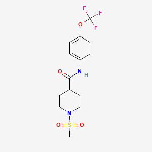 molecular formula C14H17F3N2O4S B4775865 1-(methylsulfonyl)-N-[4-(trifluoromethoxy)phenyl]-4-piperidinecarboxamide 