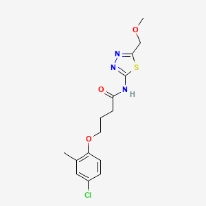 molecular formula C15H18ClN3O3S B4775883 4-(4-chloro-2-methylphenoxy)-N-[5-(methoxymethyl)-1,3,4-thiadiazol-2-yl]butanamide 