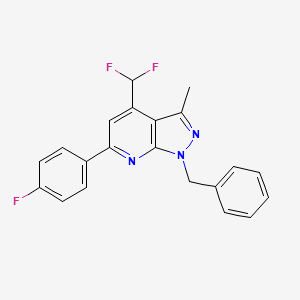 molecular formula C21H16F3N3 B4775918 1-benzyl-4-(difluoromethyl)-6-(4-fluorophenyl)-3-methyl-1H-pyrazolo[3,4-b]pyridine 