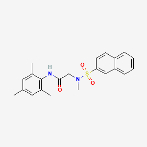 molecular formula C22H24N2O3S B4775921 N~1~-mesityl-N~2~-methyl-N~2~-(2-naphthylsulfonyl)glycinamide 