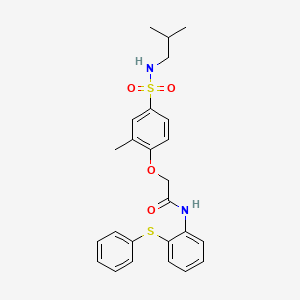 molecular formula C25H28N2O4S2 B4775929 2-{4-[(isobutylamino)sulfonyl]-2-methylphenoxy}-N-[2-(phenylthio)phenyl]acetamide 