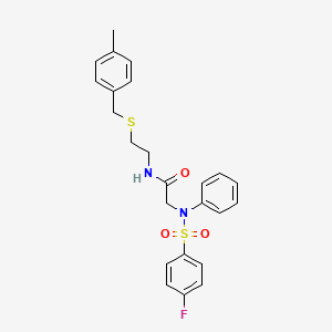 molecular formula C24H25FN2O3S2 B4775934 N~2~-[(4-fluorophenyl)sulfonyl]-N~1~-{2-[(4-methylbenzyl)thio]ethyl}-N~2~-phenylglycinamide 