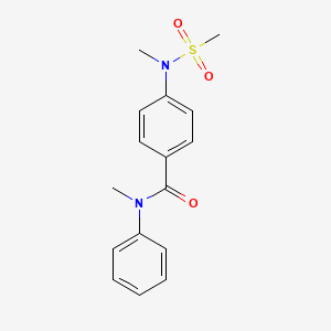 molecular formula C16H18N2O3S B4775942 N-methyl-4-[methyl(methylsulfonyl)amino]-N-phenylbenzamide 