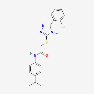 molecular formula C20H21ClN4OS B4775950 2-{[5-(2-chlorophenyl)-4-methyl-4H-1,2,4-triazol-3-yl]thio}-N-(4-isopropylphenyl)acetamide 
