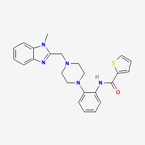 molecular formula C24H25N5OS B4775965 N-(2-{4-[(1-methyl-1H-benzimidazol-2-yl)methyl]-1-piperazinyl}phenyl)-2-thiophenecarboxamide 