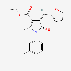 molecular formula C21H21NO4 B4775968 ethyl 1-(3,4-dimethylphenyl)-4-(2-furylmethylene)-2-methyl-5-oxo-4,5-dihydro-1H-pyrrole-3-carboxylate 