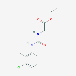 molecular formula C12H15ClN2O3 B4775975 ethyl N-{[(3-chloro-2-methylphenyl)amino]carbonyl}glycinate 