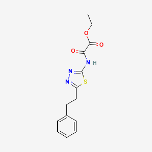 molecular formula C14H15N3O3S B4775983 ethyl oxo{[5-(2-phenylethyl)-1,3,4-thiadiazol-2-yl]amino}acetate 