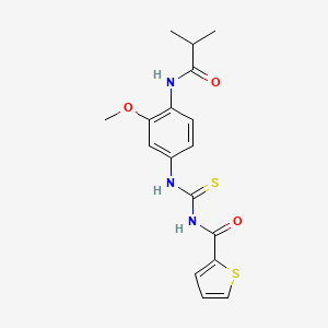 molecular formula C17H19N3O3S2 B4775994 N-({[4-(isobutyrylamino)-3-methoxyphenyl]amino}carbonothioyl)-2-thiophenecarboxamide 