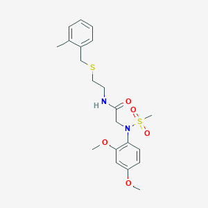 molecular formula C21H28N2O5S2 B4776020 N~2~-(2,4-dimethoxyphenyl)-N~1~-{2-[(2-methylbenzyl)thio]ethyl}-N~2~-(methylsulfonyl)glycinamide 