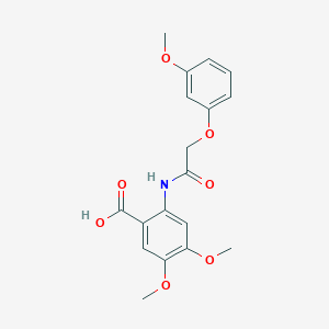 molecular formula C18H19NO7 B4776027 4,5-dimethoxy-2-{[(3-methoxyphenoxy)acetyl]amino}benzoic acid 