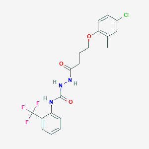 molecular formula C19H19ClF3N3O3 B4776055 2-[4-(4-chloro-2-methylphenoxy)butanoyl]-N-[2-(trifluoromethyl)phenyl]hydrazinecarboxamide 