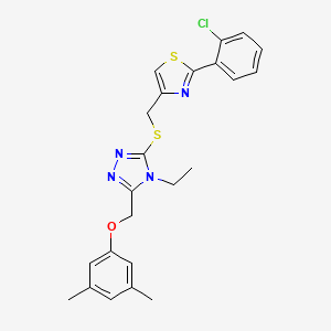 molecular formula C23H23ClN4OS2 B4776077 3-({[2-(2-chlorophenyl)-1,3-thiazol-4-yl]methyl}thio)-5-[(3,5-dimethylphenoxy)methyl]-4-ethyl-4H-1,2,4-triazole 