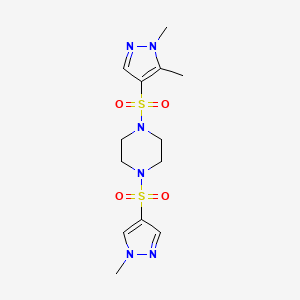 molecular formula C13H20N6O4S2 B4776086 1-[(1,5-dimethyl-1H-pyrazol-4-yl)sulfonyl]-4-[(1-methyl-1H-pyrazol-4-yl)sulfonyl]piperazine 