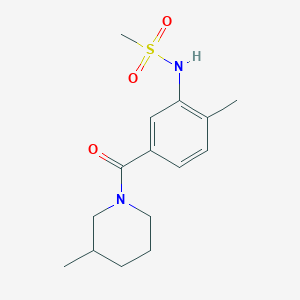 molecular formula C15H22N2O3S B4776087 N-{2-methyl-5-[(3-methyl-1-piperidinyl)carbonyl]phenyl}methanesulfonamide 