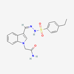 molecular formula C19H20N4O3S B4776096 2-(3-{2-[(4-ethylphenyl)sulfonyl]carbonohydrazonoyl}-1H-indol-1-yl)acetamide 