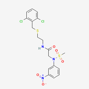 molecular formula C18H19Cl2N3O5S2 B4776128 N~1~-{2-[(2,6-dichlorobenzyl)thio]ethyl}-N~2~-(methylsulfonyl)-N~2~-(3-nitrophenyl)glycinamide 