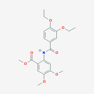 molecular formula C21H25NO7 B4776137 methyl 2-[(3,4-diethoxybenzoyl)amino]-4,5-dimethoxybenzoate 