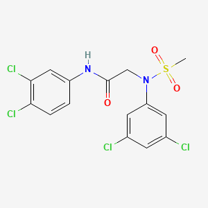 molecular formula C15H12Cl4N2O3S B4776158 N~1~-(3,4-dichlorophenyl)-N~2~-(3,5-dichlorophenyl)-N~2~-(methylsulfonyl)glycinamide 
