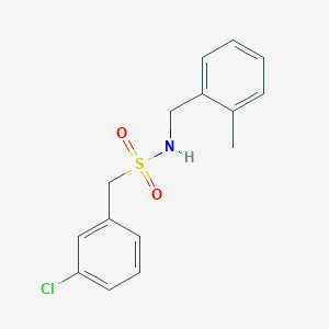 molecular formula C15H16ClNO2S B4776162 1-(3-chlorophenyl)-N-(2-methylbenzyl)methanesulfonamide 