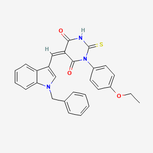 molecular formula C28H23N3O3S B4776172 5-[(1-benzyl-1H-indol-3-yl)methylene]-1-(4-ethoxyphenyl)-2-thioxodihydro-4,6(1H,5H)-pyrimidinedione 