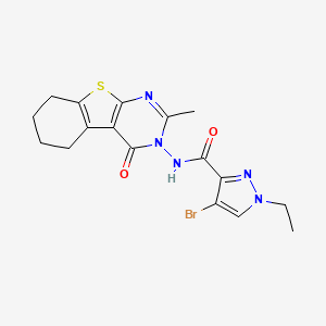 molecular formula C17H18BrN5O2S B4776178 4-bromo-1-ethyl-N-(2-methyl-4-oxo-5,6,7,8-tetrahydro[1]benzothieno[2,3-d]pyrimidin-3(4H)-yl)-1H-pyrazole-3-carboxamide 